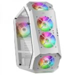 Mars Gaming MC51 Torre Premium - 5 ventole ARGB - Controller con comando - Doppio vetro temperato - 40 effetti luce RGB - Colore bianco