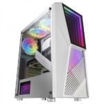 Mars Gaming MC777 Semitorre Gaming Premium - Specchio Infinito ARGB - 17 Modalità di Illuminazione - Raffreddamento Avanzato con 2 Ventilatori - Grande Capacità Interna - Colore Bianco