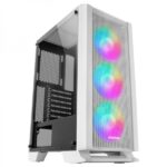 Mars Gaming MC-C Semitorre Gaming - Illuminazione FRGB - Finestra in vetro temperato - Supporto raffreddamento liquido - Compatibile ATX/mATX/mini-ITX - Colore bianco
