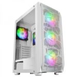 Mars Gaming MC-KX Case PC - Massima raffreddamento - 5 ventole - Sistema CPU FREEZER - Compatibile con raffreddamento a liquido - ARGB con telecomando RF - Colore bianco