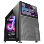 Mars Gaming MC-LCD Case PC Gaming - Design compatto Micro-ATX - Schermo LCD IPS da 8" - Connettività USB-C e USB 3.0 - Supporto per raffreddamento a liquido - Ampia espansione - Colore nero