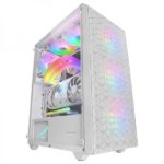 Mars Gaming MC-MAG Case Gaming - Doppia griglia magnetica - Vetro temperato - 3 ventole RGB - Supporto per raffreddamento a liquido - USB 3.0 - Colore bianco
