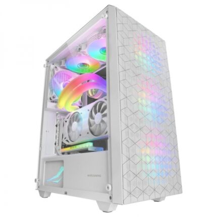 Mars Gaming MC-MAG Case Gaming - Doppia griglia magnetica - Vetro temperato - 3 ventole RGB - Supporto per raffreddamento a liquido - USB 3.0 - Colore bianco
