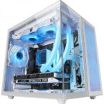 Mars Gaming MC-NOVAM Minitorre - Doppio vetro temperato - Fino a 7 ventole - USB-C - Compatibile MicroATX/Mini-ITX - Colore bianco