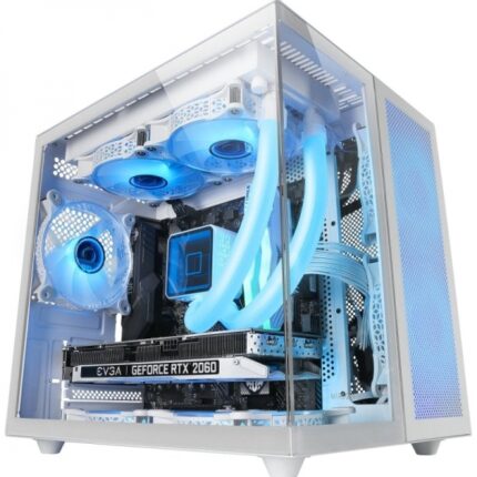 Mars Gaming MC-NOVAM Minitorre - Doppio vetro temperato - Fino a 7 ventole - USB-C - Compatibile MicroATX/Mini-ITX - Colore bianco