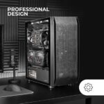 Mars Gaming MC-PRO2 Torre PC - 5 ventole ultra silenziose - Supporto per raffreddamento a liquido - Finestra in vetro temperato - Colore nero