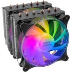 Mars Gaming MCPU-XT Dissipatore - Prestazioni estreme 300W TDP - Doppia torre - 6 heatpipe HCT - Compatibile ARGB - Multisocket universale - Facile installazione - Colore nero