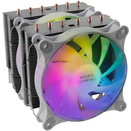 Mars Gaming MCPU-XT Dissipatore - Supporta CPU fino a 300W - Doppia torre - 6 heatpipe - Compatibile ARGB - Multisocket universale - Montaggio semplice - Colore bianco