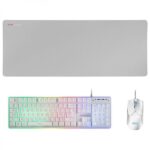 Mars Gaming MCPX Combo Gaming Premium - Tastiera H-MECH - Mouse 10K DPI - Tappetino XXL - Illuminazione FRGB - Multipiattaforma - Colore bianco