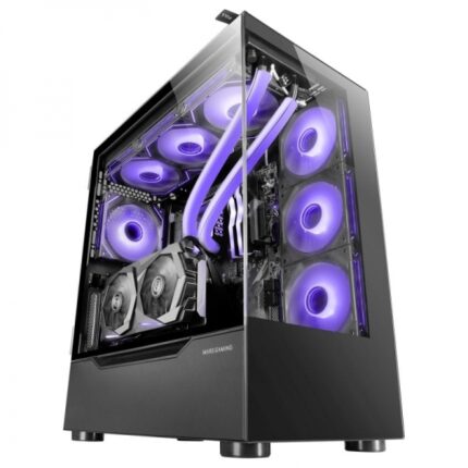 Mars Gaming MC-ULT Case Gaming CUSTOM - Doppio vetro temperato - Supporto E-ATX - Raffreddamento a liquido - Capacità per 9 ventole - Connettività avanzata - Colore nero
