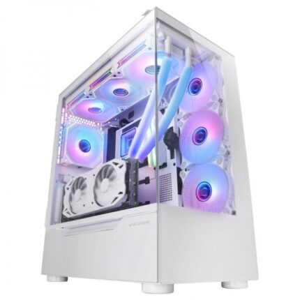 Mars Gaming MC-ULT Case Gaming CUSTOM - Vetro temperato panoramico - Supporto E-ATX - Capacità per 9 ventole - Doppia camera verticale - Connettività USB 3.0 - Colore bianco