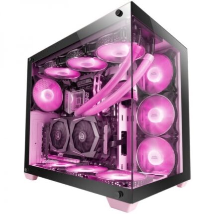 Mars Gaming MCV4 Torre Gaming Custom Premium - Vetro temperato senza cornice - Struttura modulare a doppia camera - Supporto E-ATX - Personalizzazione totale - Colore nero