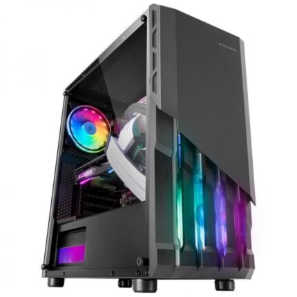 Mars Gaming MC-X2 Case FRGB - Frontale in acciaio - Finestra laterale completa - Supporto per 4 ventole - Spazio per componenti ad alte prestazioni - Colore nero