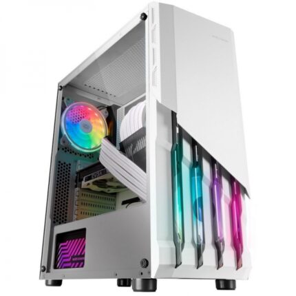Mars Gaming MC-X2 Case PC - Frontale in acciaio FRGB - Finestra laterale completa - Supporto per 4 ventole - Spazio per componenti ad alte prestazioni - Colore bianco