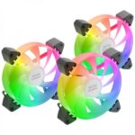 Mars Gaming MF-3A Kit di ventole ARGB - Illuminazione a 360º senza cornice - Effetti ARGB Rainbow - Tecnologia FDB ultrasilenziosa - Compatibile ARGB 3pin 5V - Colore vari