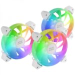 Mars Gaming MF-3A Kit di ventole ARGB - Illuminazione a 360º senza cornice - Effetti ARGB Rainbow - Funzionamento ultrasilenzioso - Compatibile con ARGB - Colori vari
