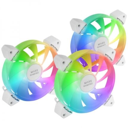 Mars Gaming MF-3A Kit di ventole ARGB - Illuminazione a 360º senza cornice - Effetti ARGB Rainbow - Funzionamento ultrasilenzioso - Compatibile con ARGB - Colori vari