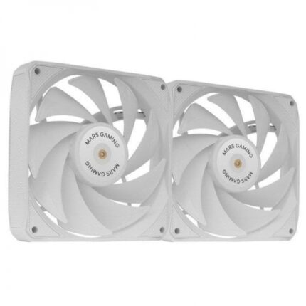 Mars Gaming MF-NCLX2 Kit di ventole - Pale ibride - Cuscinetti FDB in rame - Cuscinetti antivibrazioni - Connessione PWM - Flusso d'aria 72 CFM - Silenzioso 12 dB - Colore bianco