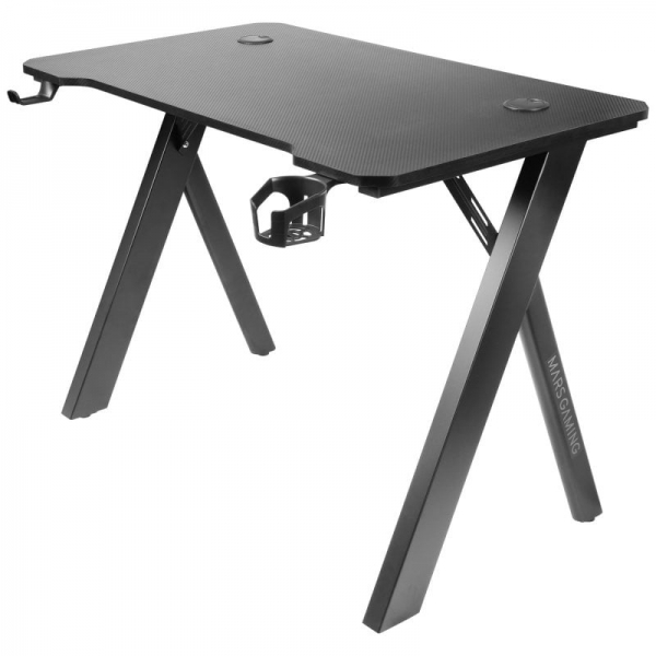 Mars Gaming MGD100RGB Tavolo da gioco - Illuminazione RGB con telecomando - Struttura in acciaio - Piano in fibra di carbonio - Supporti per cuffie e bevande - Tappetino XXL - Colore nero Mars Gaming MGD100RGB Tavolo da gioco - Illuminazione RGB con telecomando - Struttura in acciaio - Piano in fibra di carbonio - Supporti per cuffie e bevande - Tappetino XXL - Colore nero
