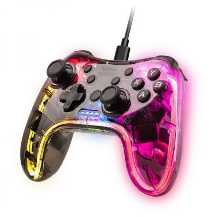 Mars Gaming MGP-C Gamepad professionale - Illuminazione NEON RGB - Doppia vibrazione tattile - Compatibilità multipiattaforma - 20 pulsanti tattili - Colori vari