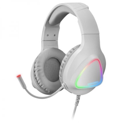 Mars Gaming MH122 Cuffie da gioco - Suono Hi-Fi Ultra-Bass - Illuminazione FRGB - Cancellazione passiva del rumore - Compatibilità totale - Colore bianco