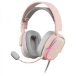 Mars Gaming MHAX Cuffie da gioco - Illuminazione RGB Flow - Driver Hi-Fi da 53 mm - Microfono rimovibile - Cuscinetti AIR - Compatibili con più piattaforme - Colore rosa