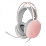 Mars Gaming MH-GLOW Cuffie - Suono avvolgente - Illuminazione 360º CHROMA RGB - Driver Hi-Fi Ultra-Bass 3D - Compatibilità universale - Colore rosa