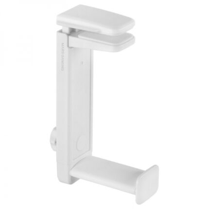 Mars Gaming MHH2 Supporto per cuffie - Installazione doppia - Rotazione a 360º - Fissaggio cavi - Presa salda - Bianco - Colore bianco