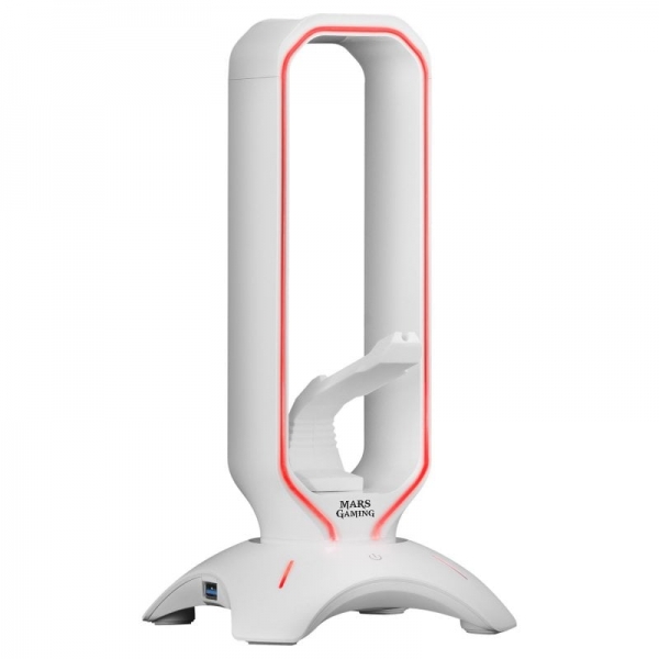 Mars Gaming MHHPRO Accessorio 3 in 1 - Supporto per cuffie - Bungee per mouse - 2 porte USB 3.0 - Illuminazione RGB Flow 10 modalità - Controllo tattile - Colore bianco Mars Gaming MHHPRO Accessorio 3 in 1 - Supporto per cuffie - Bungee per mouse - 2 porte USB 3.0 - Illuminazione RGB Flow 10 modalità - Controllo tattile - Colore bianco