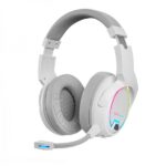 Mars Gaming MHW-100 Cuffie wireless - Suono avvolgente - Illuminazione ARGB - 40 ore di autonomia - Microfono ENC rimovibile - Connessione 2.4GPRO senza latenza - Colore bianco