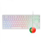 Mars Gaming MK023 Tastiera da gioco - Tecnologia H-Mech RED - Illuminazione FRGB LED - Anti-Ghosting - Compatibilità universale - Struttura robusta - Portoghese - Colore bianco