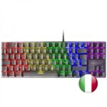 Mars Gaming MK80 Tastiera meccanica da gioco - TKL compatta - Illuminazione RGB - Interruttori antipolvere - Tasti indelebili - Multipiattaforma - Anti-ghosting avanzato - Italiano - Colore nero