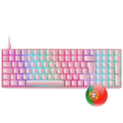 Mars Gaming MKULTRA Tastiera Gaming Premium - 96% compatta - Tasti PBT Pudding - Illuminazione RGB Chroma - Interruttori antipolvere OUTEMU - Multipiattaforma - Portoghese - Colore rosa