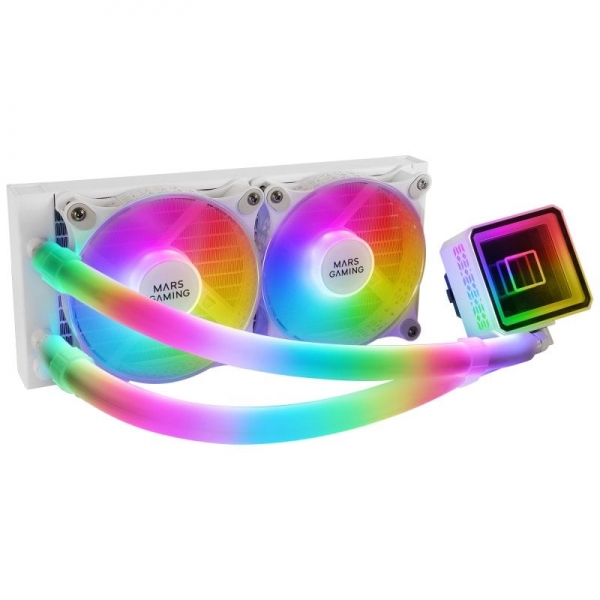 Mars Gaming ML-ULTRA240 Kit di raffreddamento a liquido - Potenza 500W - Pompa OPTI-CHAMBER Gen 3 - Illuminazione ARGB 360º - Ventilatori silenziosi - Compatibilità universale - Colore bianco Mars Gaming ML-ULTRA240 Kit di raffreddamento a liquido - Potenza 500W - Pompa OPTI-CHAMBER Gen 3 - Illuminazione ARGB 360º - Ventilatori silenziosi - Compatibilità universale - Colore bianco