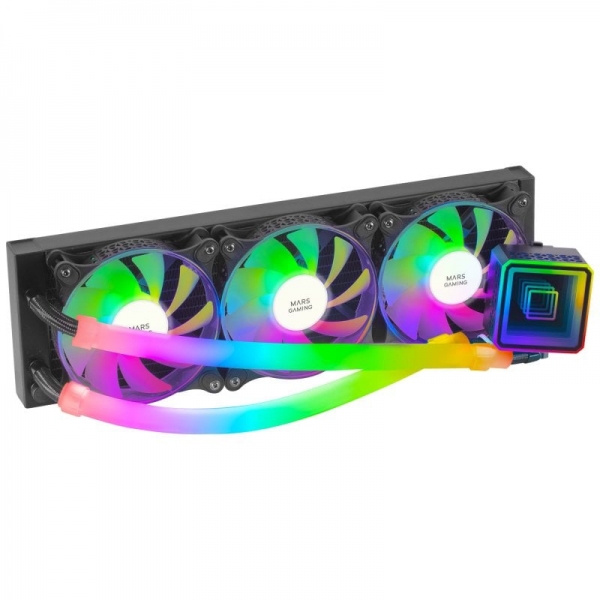 Mars Gaming ML-ULTRA360 Raffreddamento a liquido - 650W TDP - Tecnologia OPTI-CHAMBER 3rd Gen - Illuminazione ARGB - Ventilatori silenziosi FDB - Colore nero Mars Gaming ML-ULTRA360 Raffreddamento a liquido - 650W TDP - Tecnologia OPTI-CHAMBER 3rd Gen - Illuminazione ARGB - Ventilatori silenziosi FDB - Colore nero