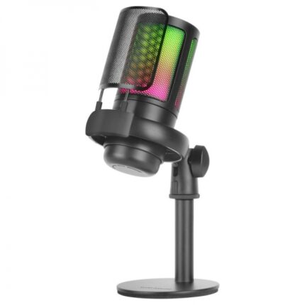 Mars Gaming ARGB MMIC-SE Microfono da studio - ADC 196kHz 24 bit - Condensatore cardioide - Monitoraggio senza latenza - Illuminazione ARGB - Controlli tattili - Colore nero