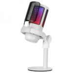 Mars Gaming ARGB MMIC-SE Microfono da studio - ADC 196kHz 24 bit - Condensatore cardioide - Monitoraggio senza latenza - Illuminazione ARGB - Controlli tattili - Colore bianco