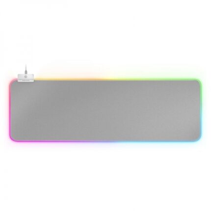 Mars Gaming MMPRGB2 Tappetino XXL - Superficie nanotessile - Illuminazione RGB 12 modalità - HUB 2 porte USB - Bordi rinforzati in nylon - Colore bianco