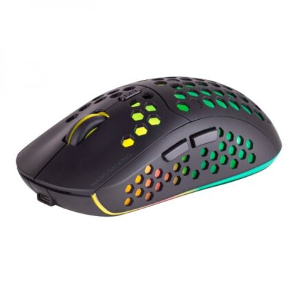 Mars Gaming MMW3 Mouse wireless ultraleggero - RGB Flow - Sensore ottico 3200 DPI - Interruttori HUANO - Connessione 2.4G - Batteria ricaricabile - Colore nero