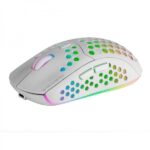 Mars Gaming MMW3 Mouse wireless ultraleggero - Illuminazione RGB Flow - Sensore ottico 3200 DPI - Interruttori meccanici HUANO - Batteria ricaricabile - Colore bianco
