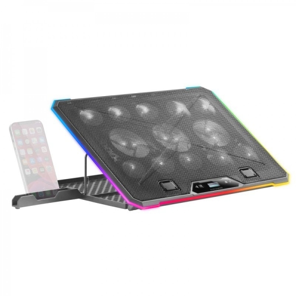 Mars Gaming MNBC13 Base di raffreddamento - 13 ventole ultrasilenziose - Illuminazione RGB personalizzabile - Display LCD - 2 porte USB - Colore nero Mars Gaming MNBC13 Base di raffreddamento - 13 ventole ultrasilenziose - Illuminazione RGB personalizzabile - Display LCD - 2 porte USB - Colore nero