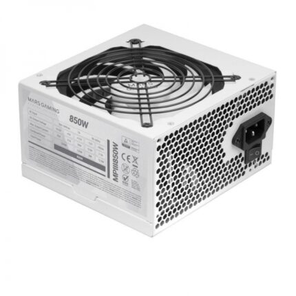 Mars Gaming MPIII850 Alimentatore - 850W - Efficienza 99% DIGITAL APFC - Funzionamento silenzioso AI-RPM - Cavi piatti extra lunghi - Protezione avanzata - Colore bianco