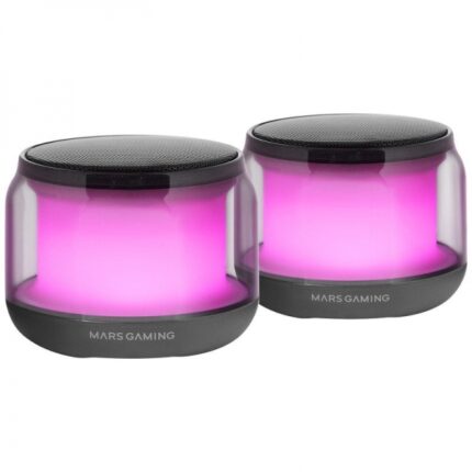 Mars Gaming MS-AURA Altoparlanti Bluetooth RGB - Suono avvolgente 15W - DSP personalizzato - Illuminazione RGB 360º - Bluetooth 5.3 - Connessione Jack - Controllo intuitivo - Colore nero