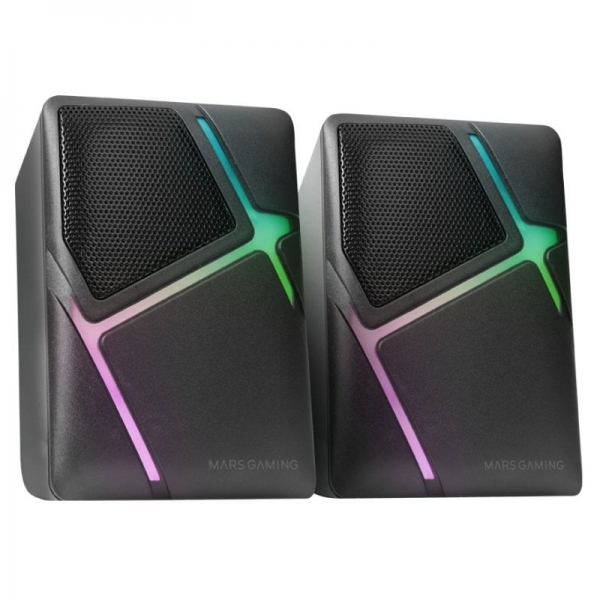 Mars Gaming MS-H Altoparlanti compatti - Suono avvolgente 10 W - Illuminazione RGB Flow - Driver invertiti 3D-Surround - Controllo rapido del volume - Connessione USB/Jack - Colore nero Mars Gaming MS-H Altoparlanti compatti - Suono avvolgente 10 W - Illuminazione RGB Flow - Driver invertiti 3D-Surround - Controllo rapido del volume - Connessione USB/Jack - Colore nero