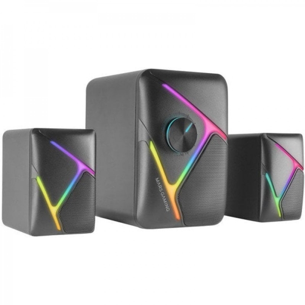 Mars Gaming MS-H21 Altoparlante da gioco - Audio 2.1 35W - Driver 3D Surround - Illuminazione RGB - Controllo frontale - Connessione Plug & Play - Colore nero Mars Gaming MS-H21 Altoparlante da gioco - Audio 2.1 35W - Driver 3D Surround - Illuminazione RGB - Controllo frontale - Connessione Plug & Play - Colore nero