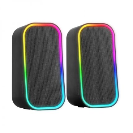 Mars Gaming MS-OM Altoparlanti - Suono avvolgente 20W - Illuminazione RGB controllabile - Bluetooth 5.3 e AUX-IN - Compatibilità universale - Colore nero