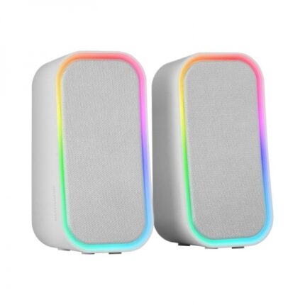 Mars Gaming MS-OM Altoparlanti - Audio 20W - Chipset DSP - Illuminazione RGB - Bluetooth 5.3 - AUX-IN - Controllo intuitivo - Compatibilità universale - Colore bianco