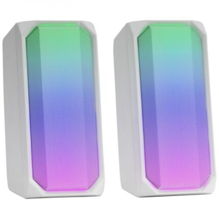 Mars Gaming MSRGB Altoparlanti da gioco - Potenza 15 W - RGB FULL MESH - Bluetooth 5.0 - DSP Audio multi-livello - Centralina di controllo touch - Colore bianco