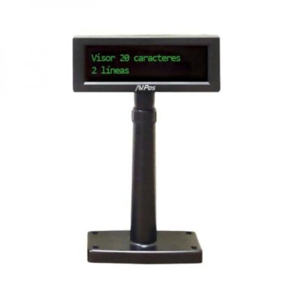 AVPos Visore VFD220 - 2 righe da 20 caratteri - Colore dello schermo verde - 267 tipi di caratteri internazionali - USB - Colore nero
