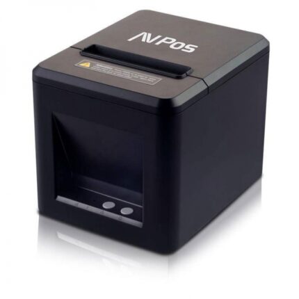 AVPos AVP-TC40NET Stampante termica per biglietti - Velocità 260 mm/s - Taglio parziale automatico - USB e LAN - Colore nero